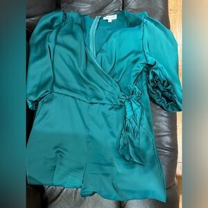 Long sleeve green jumpsuit